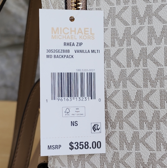 Michael Kors Rhea Color Block Logo MD Backpack - Picture 7 of 9